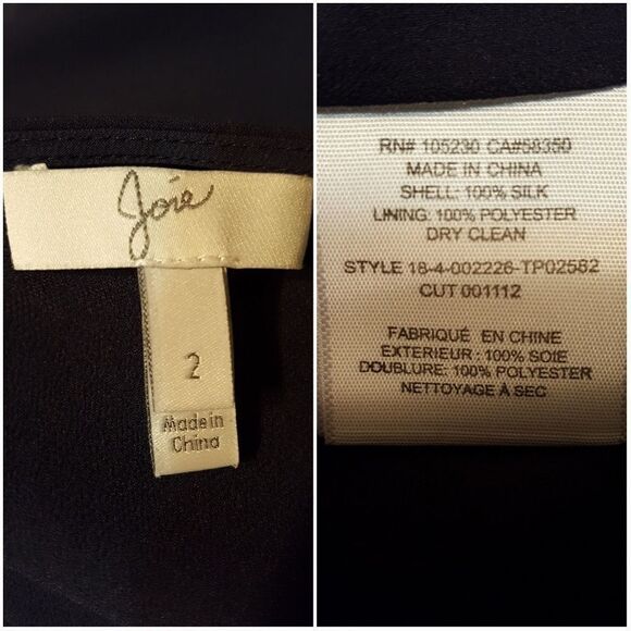 Joie Alurea Button Front Silk Blouse Sz 2 - Picture 7 of 11
